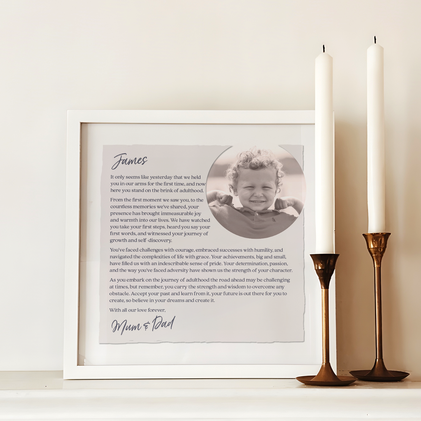 18th Birthday Letter with Photo Print