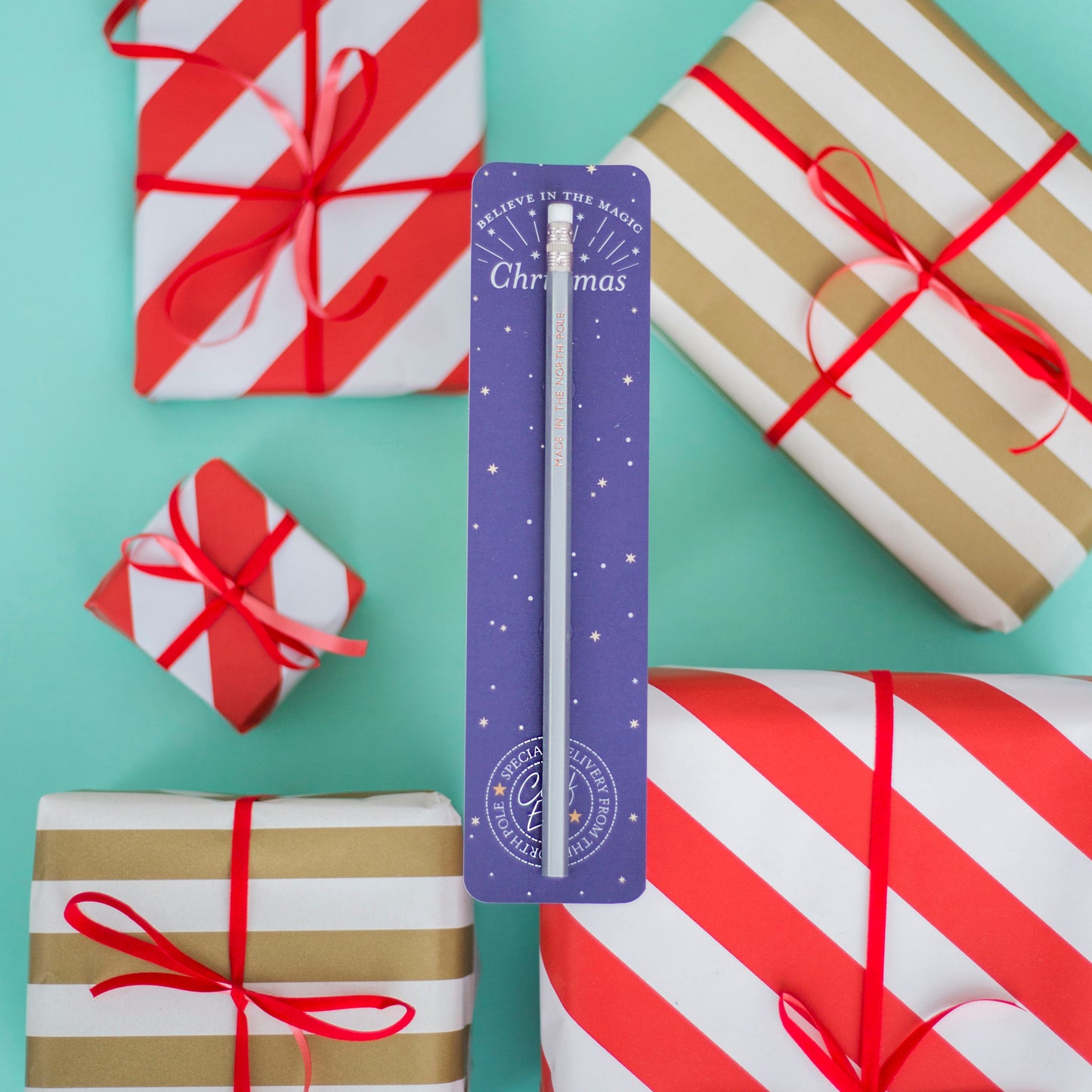 Made in The North Pole Pencil and Bookmark Set