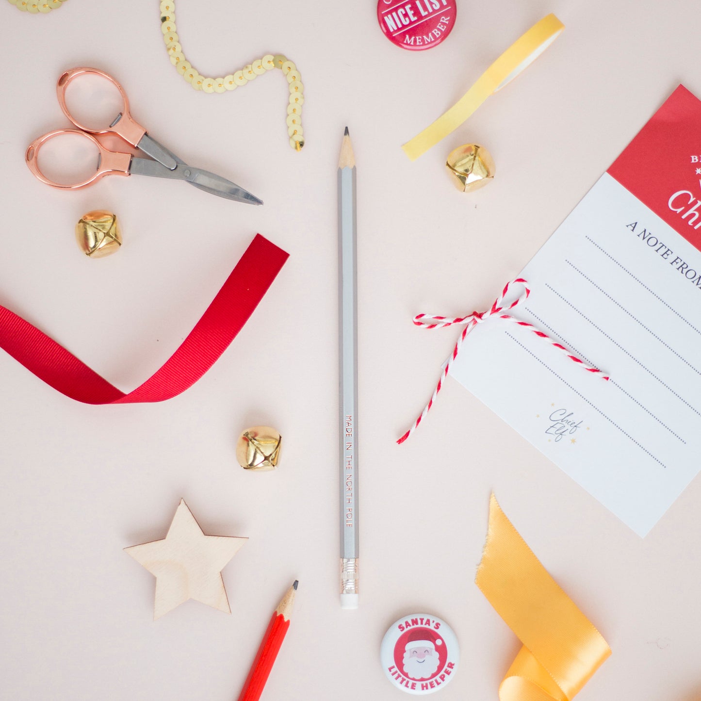 Made in The North Pole Pencil and Bookmark Set