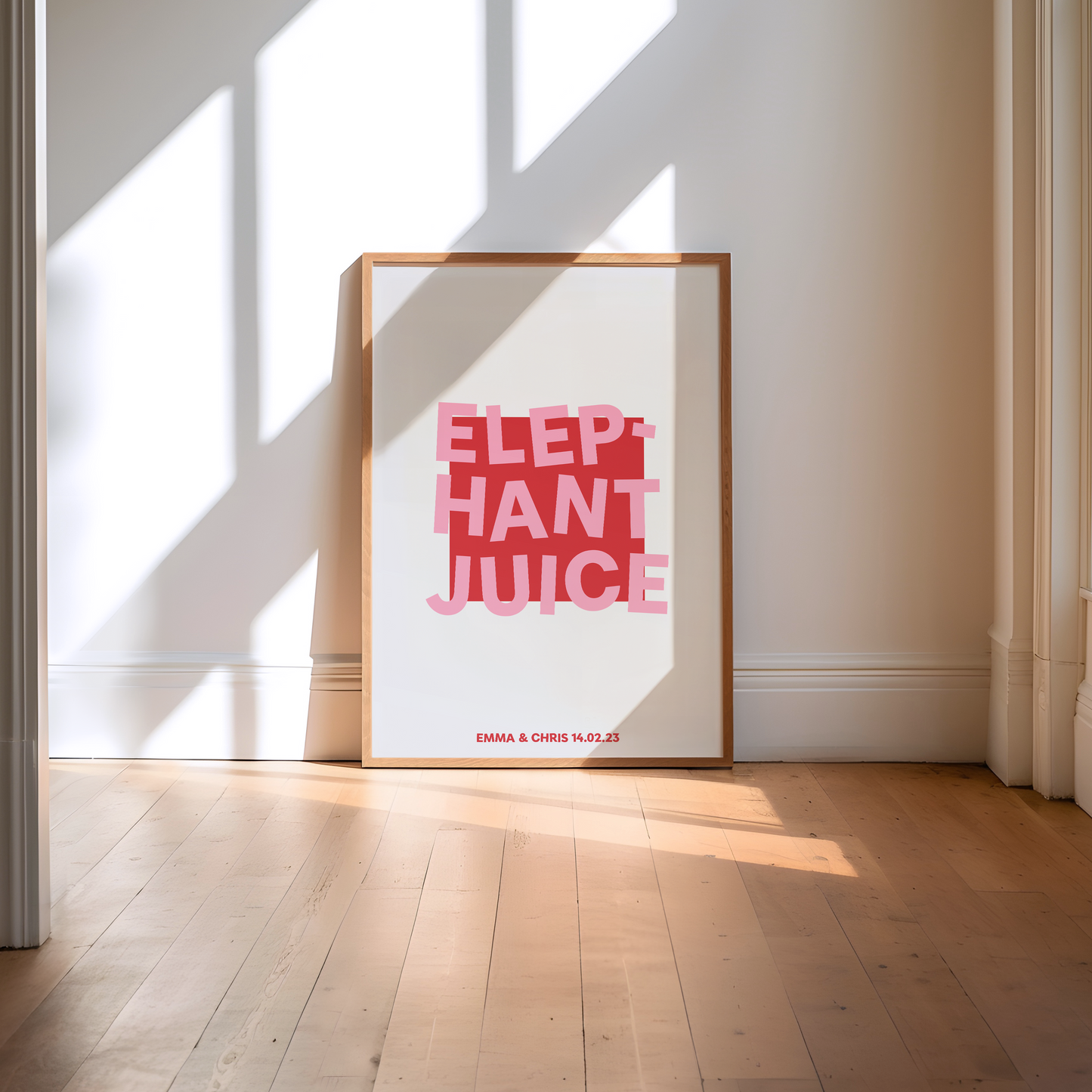 Elephant Juice Personalised I Love You Print