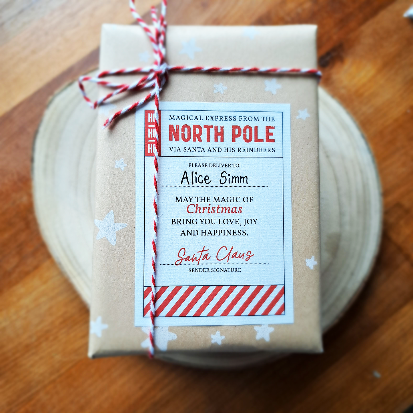 Christmas Sticky Gift Labels From Santa Pack Of Five