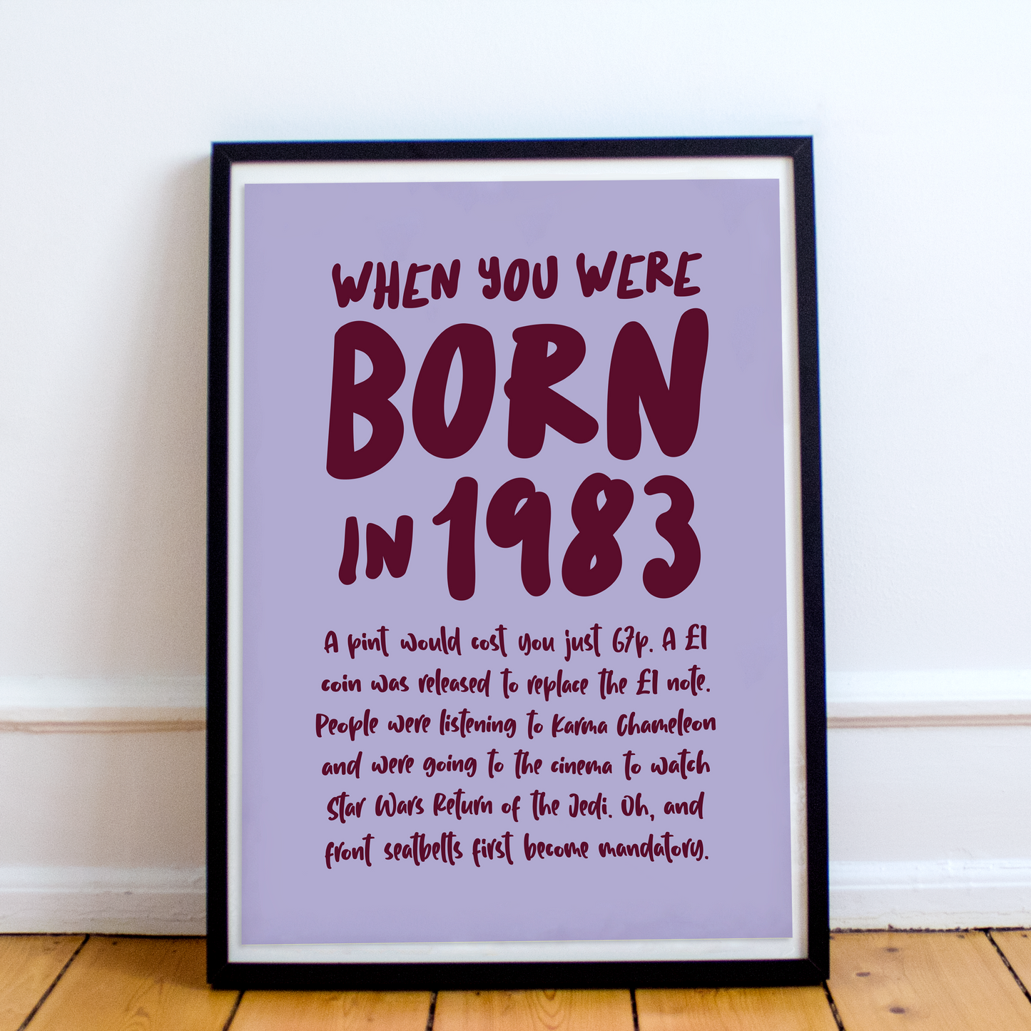 When you were born Year Posters