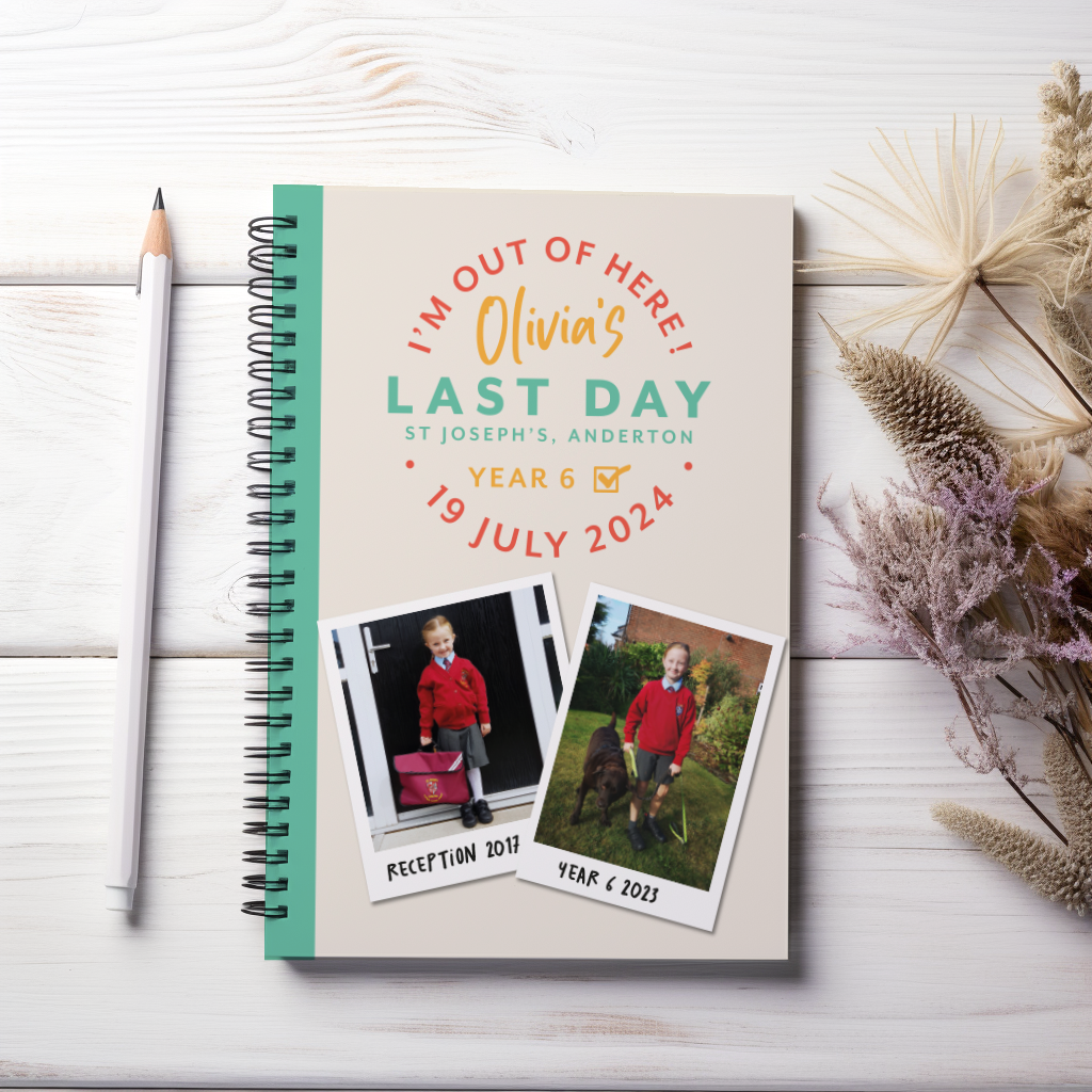 School Leavers Last Day Personalised Notebook