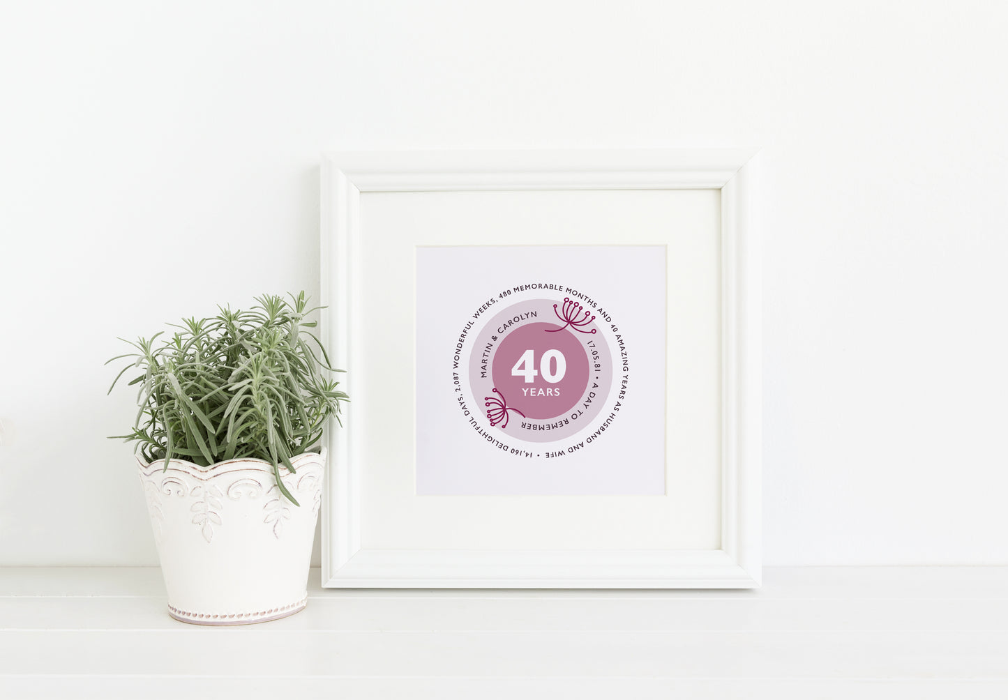 Wedding Anniversary Personalised Print