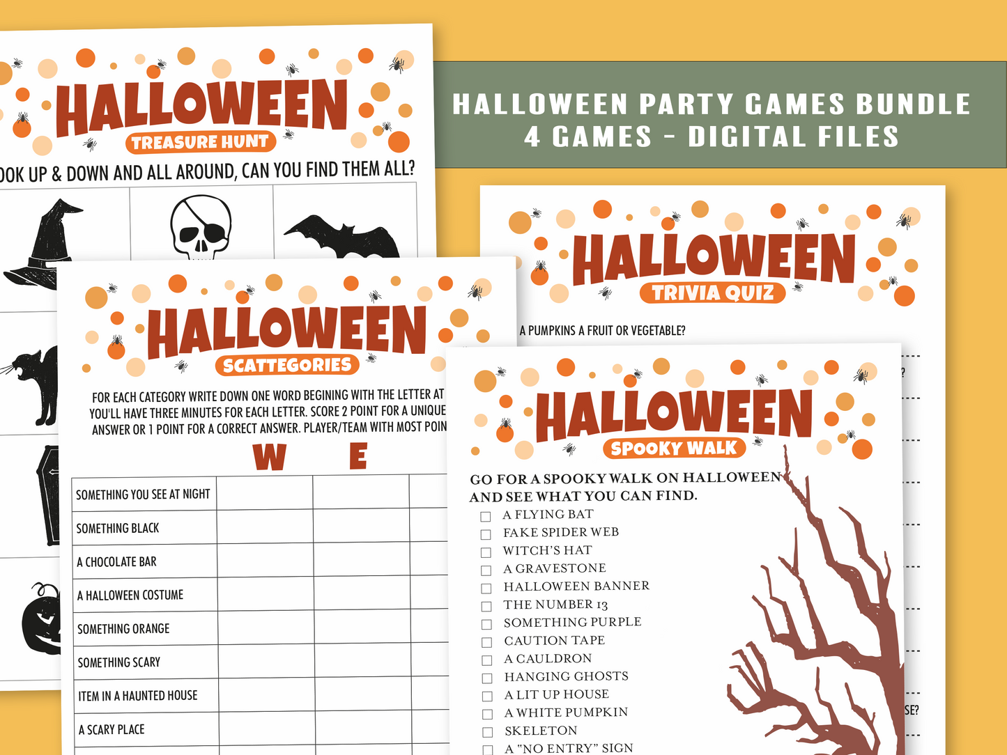 Halloween Family Games Bundle - Digital Download Printables
