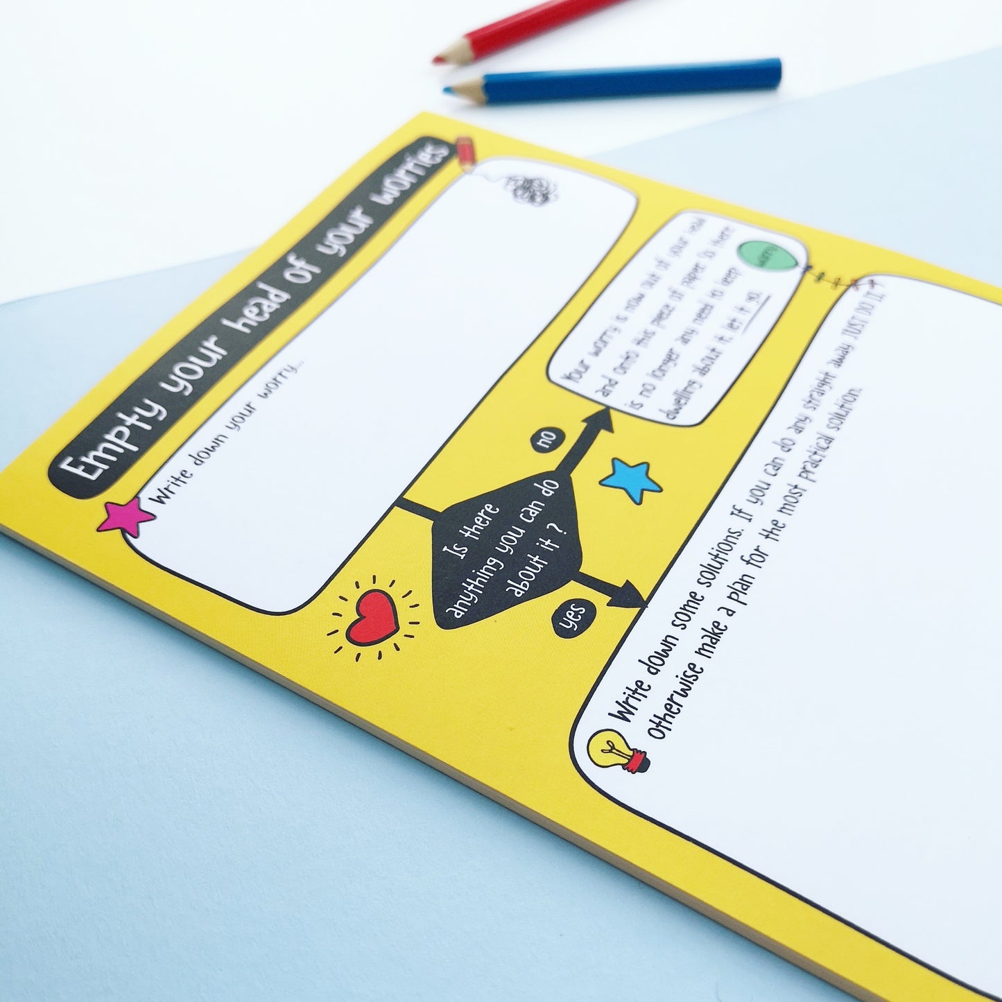 Empty your head of worries A5 notepad - the-poppy-lane