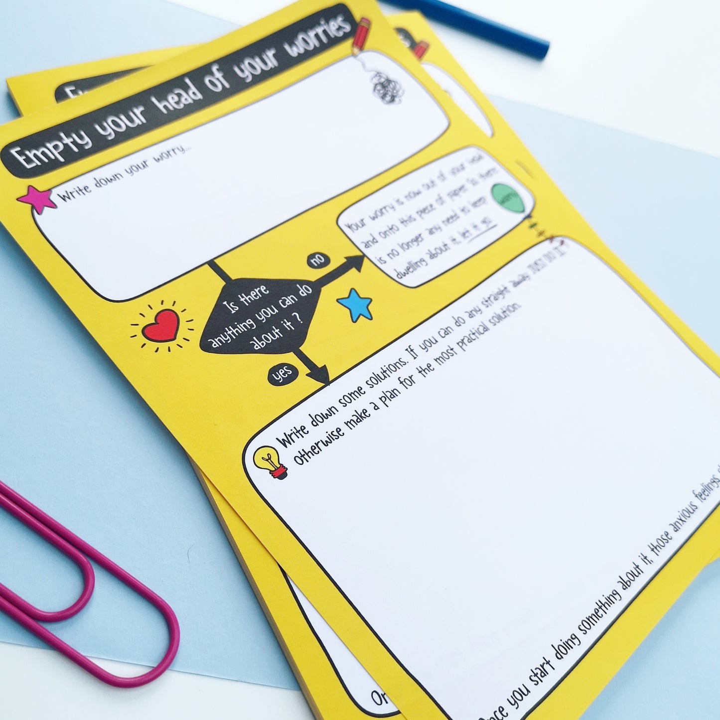 Empty your head of worries A5 notepad - the-poppy-lane