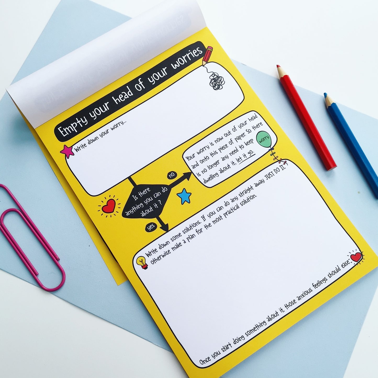 Empty your head of worries A5 notepad - the-poppy-lane