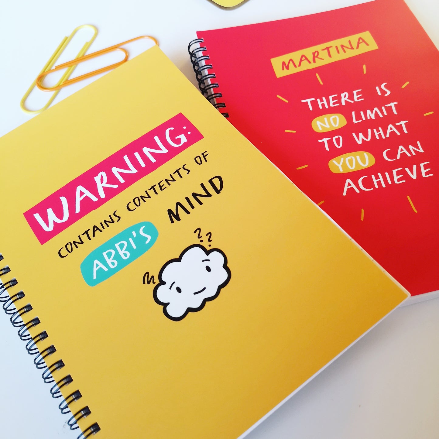 Personalised "Warning Contents of Mind" A5 Notebook