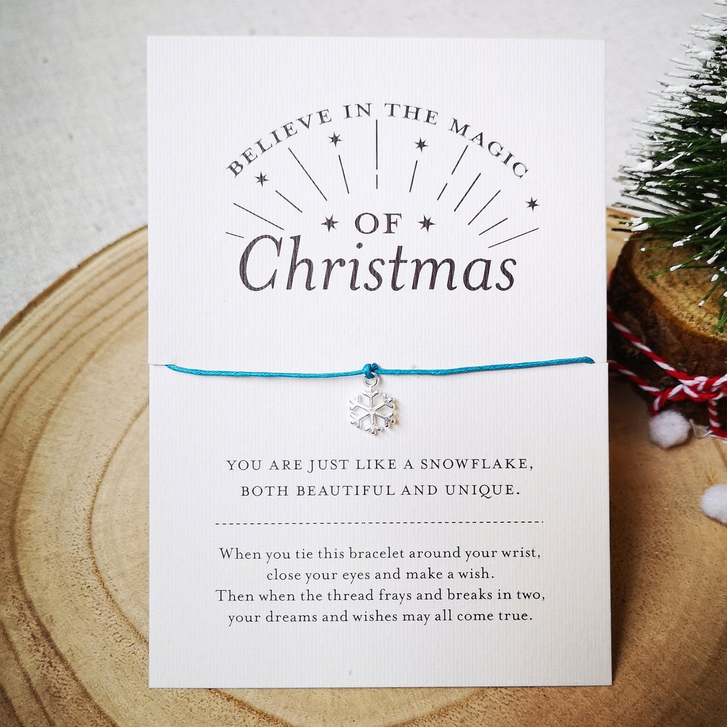 Christmas Wish Bracelet - Snowflake Believe in The Magic Of Christmas