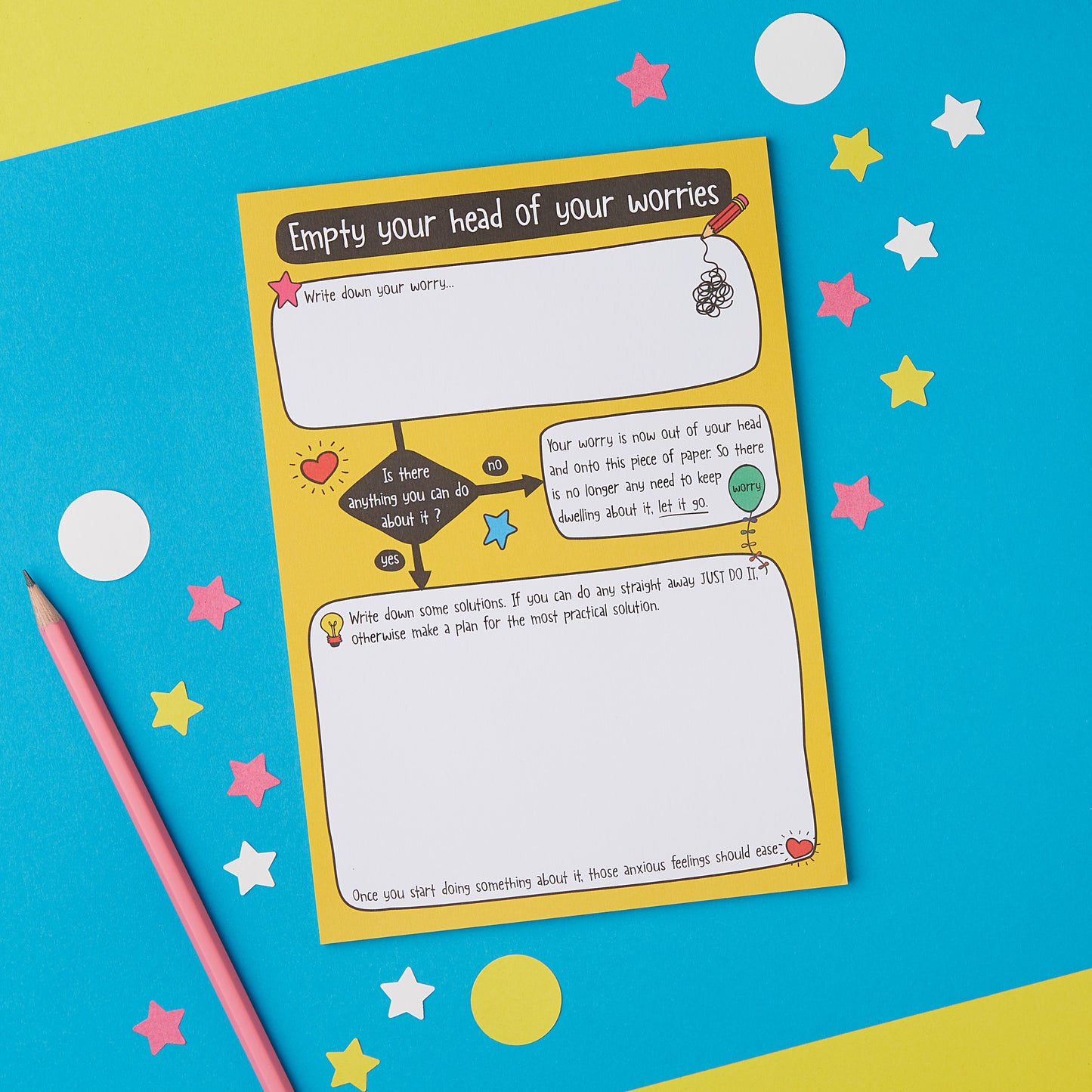 Empty your head of worries A5 notepad