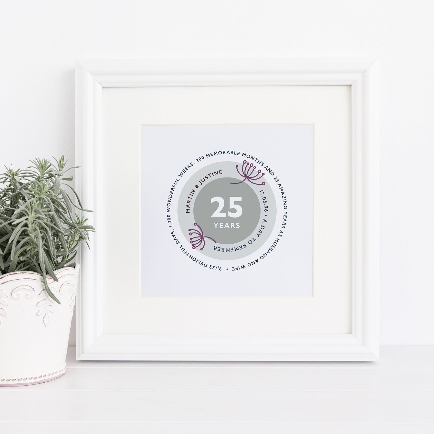 Wedding Anniversary Personalised Print