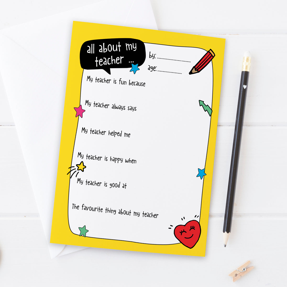 All About My Teacher Card