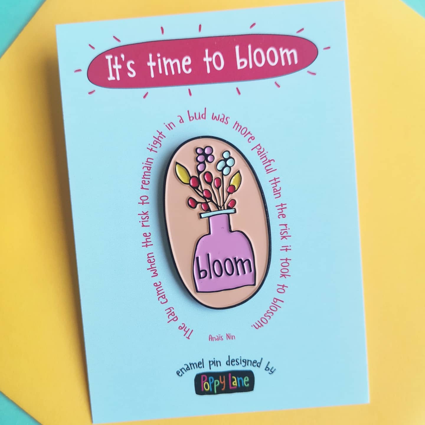 Bloom Flowers in Vase Enamel Pin