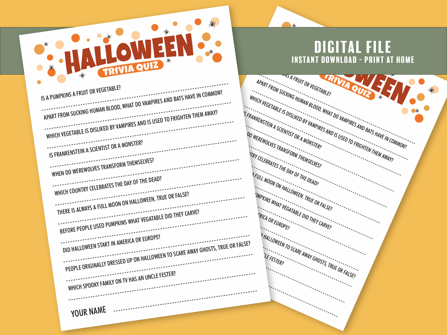 Halloween Family Games Bundle - Digital Download Printables