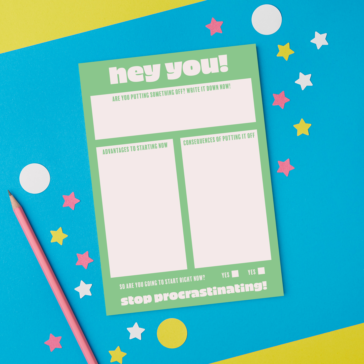 Stop Procrastinating Notepad