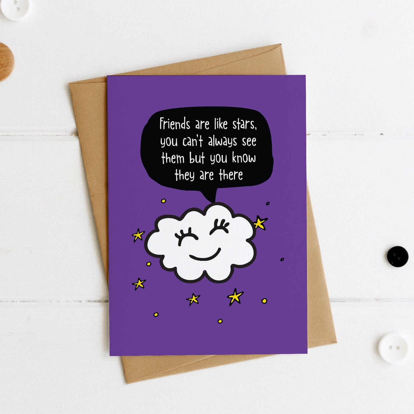 Friends Are Like Stars Postcard - the-poppy-lane