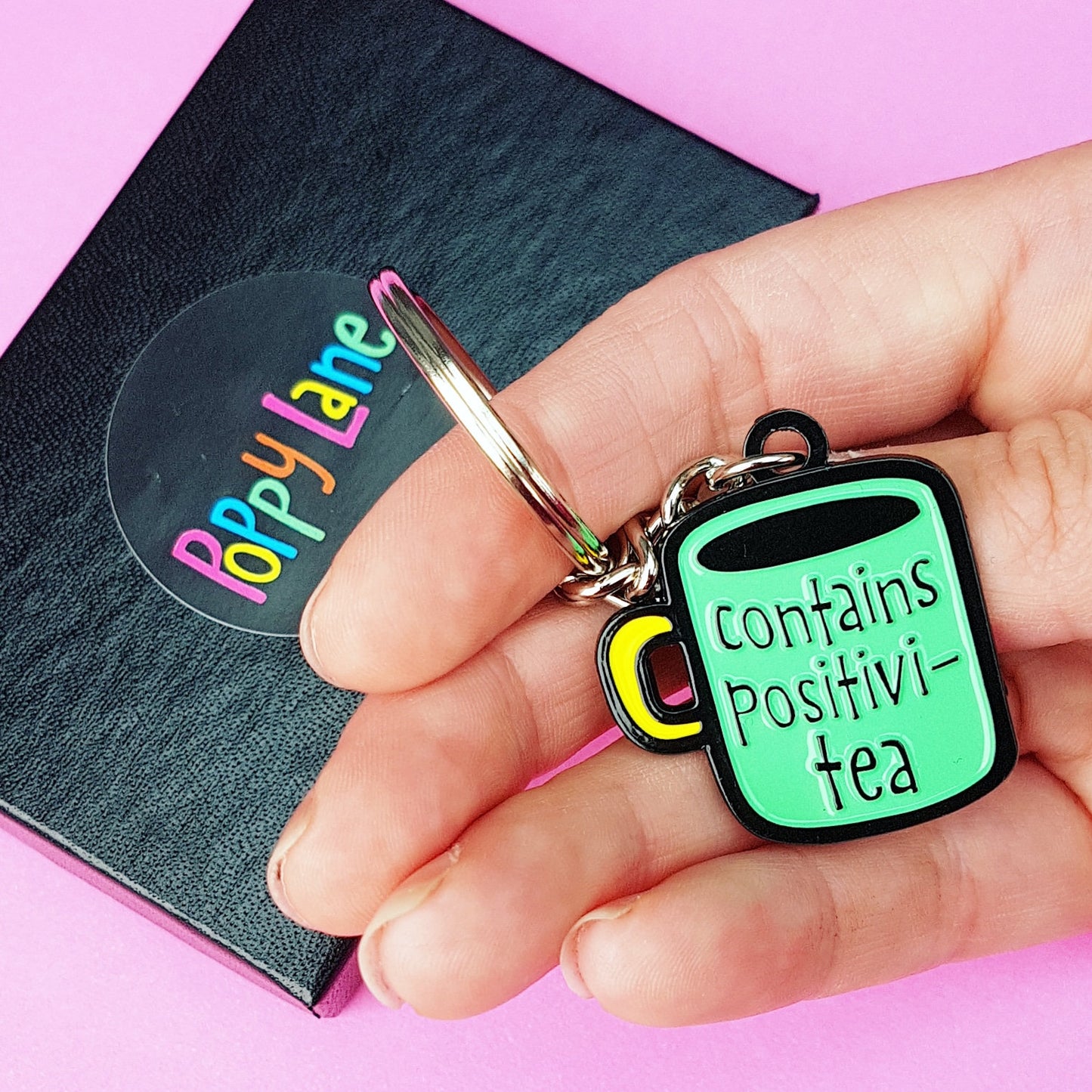 Contains Positivi-tea enamel keyring - the-poppy-lane