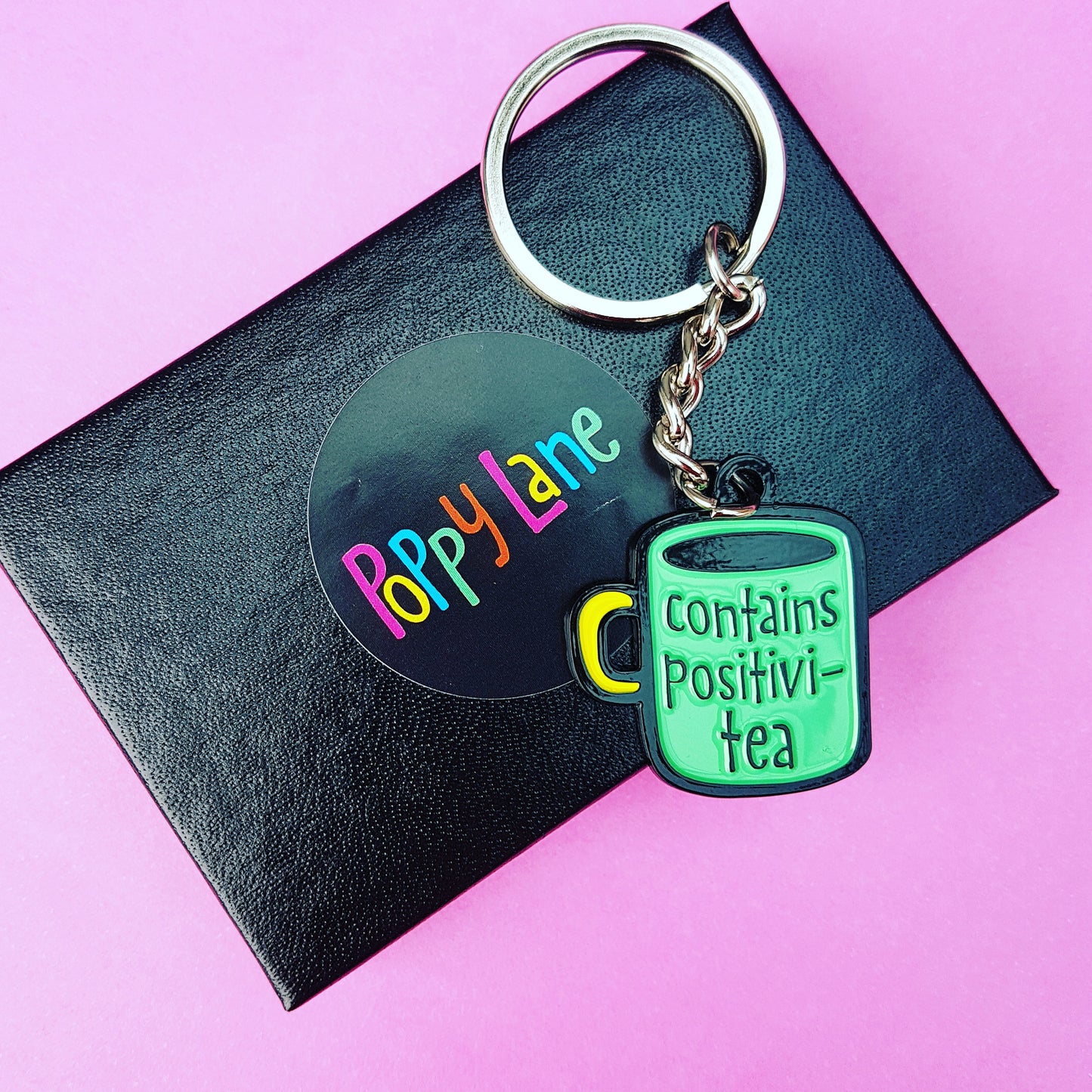 Contains Positivi-tea enamel keyring - the-poppy-lane