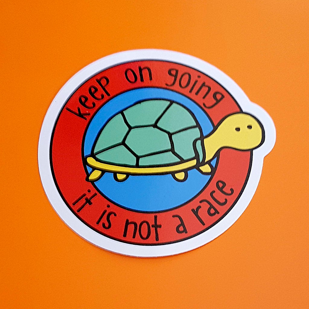 Keep Going It's Not a Race Vinyl Sticker | Mental Health Sticker | Recovery Sticker | Encouragement Sticker - the-poppy-lane