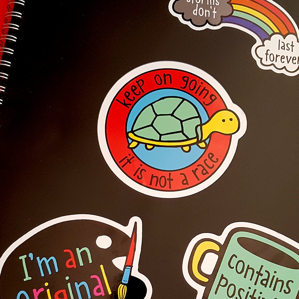 Keep Going It's Not a Race Vinyl Sticker | Mental Health Sticker | Recovery Sticker | Encouragement Sticker - the-poppy-lane
