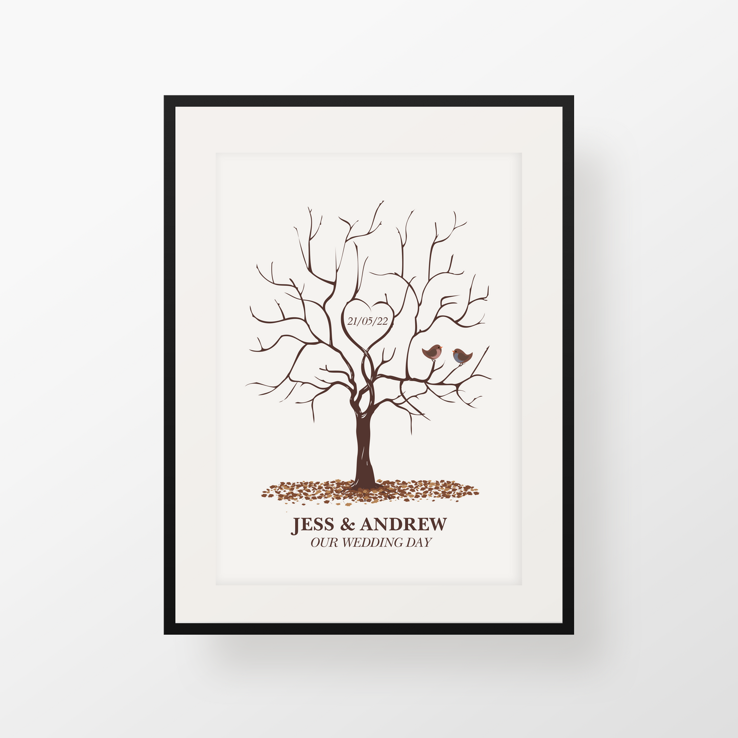 Personalised Wedding Fingerprint Tree Print