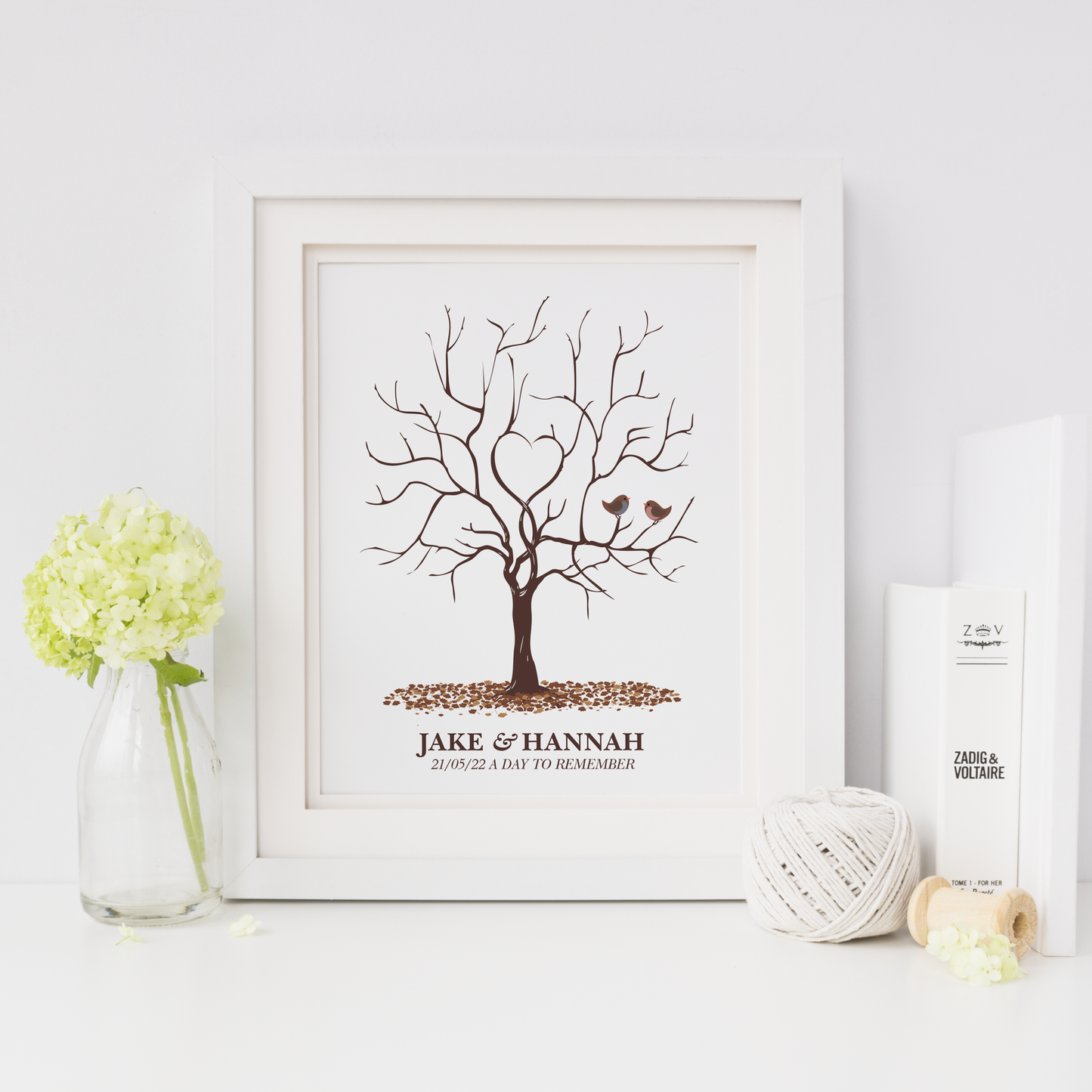 Personalised Wedding Fingerprint Tree Print