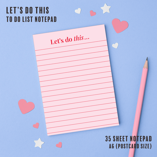 Colourful Let's Do This A6 Notepad