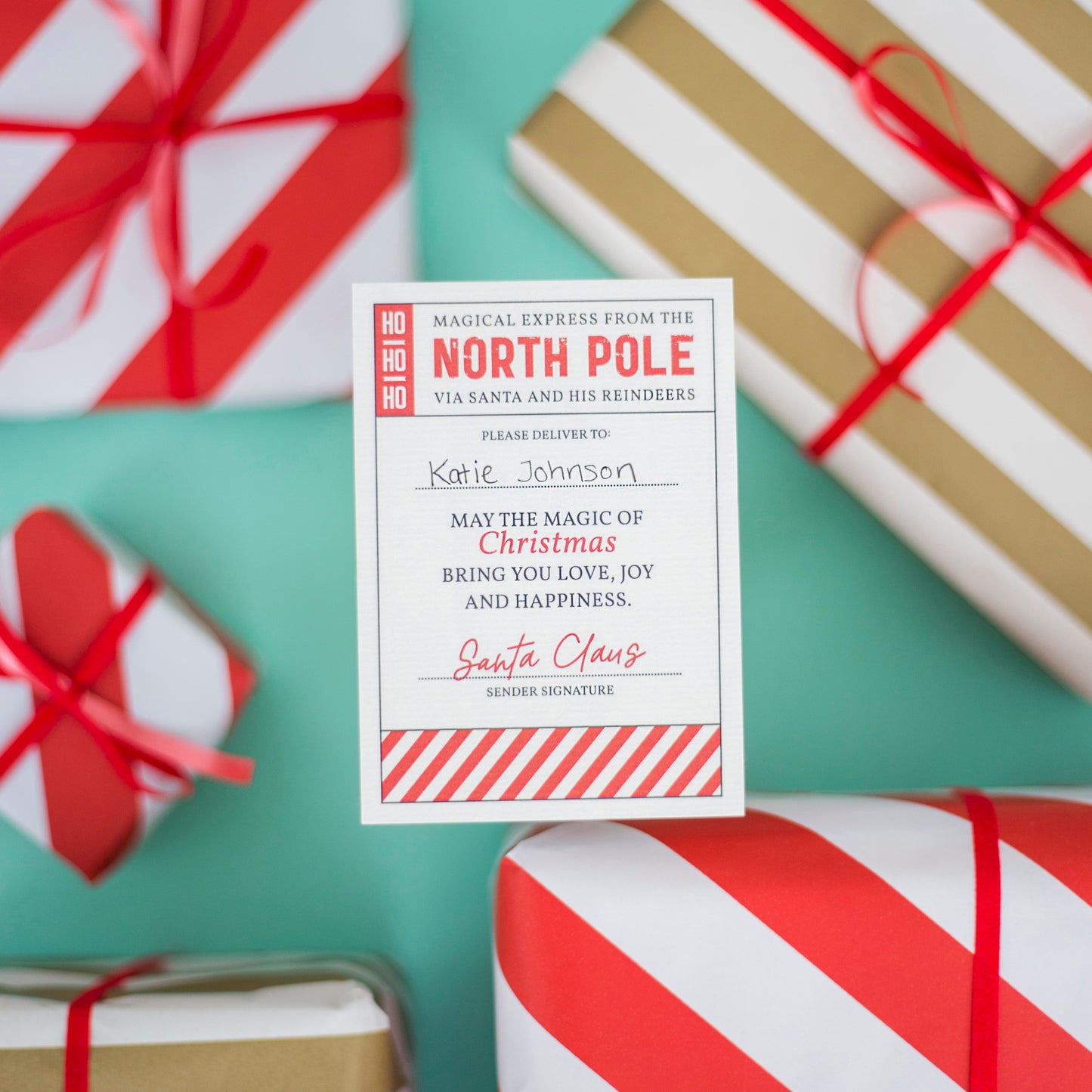 Christmas Sticky Gift Labels From Santa Pack Of Five