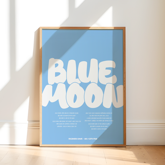 Blue Moon - Manchester City Personalised Print