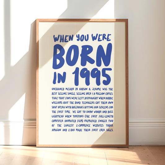 Born in 1995 30th Birthday Poster