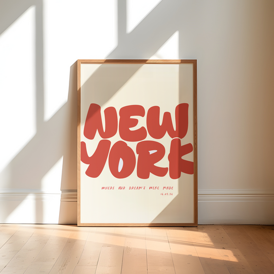 New York Personalised Print - City Typographic Print