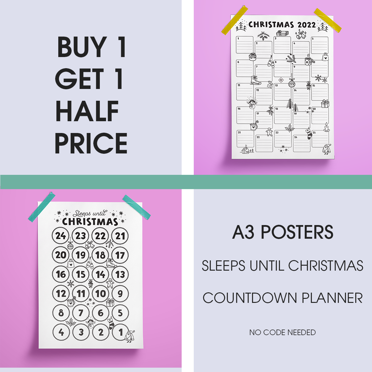 Countdown to Christmas A3 poster
