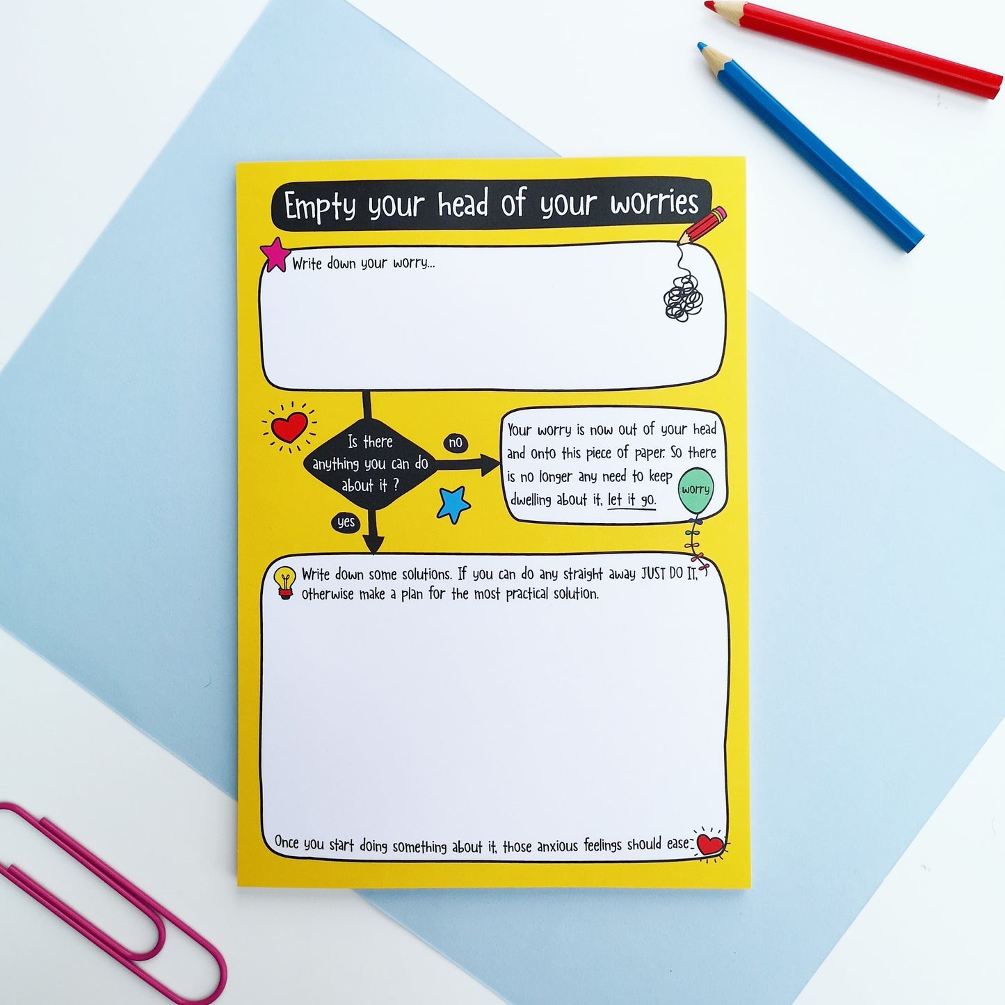 Empty your head of worries A5 notepad - the-poppy-lane