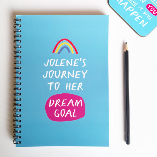 Personalised "Journey to Dream Goal" A5 Notebook