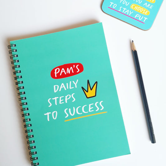 Personalised "Daily Steps to Success" A5 Notebook