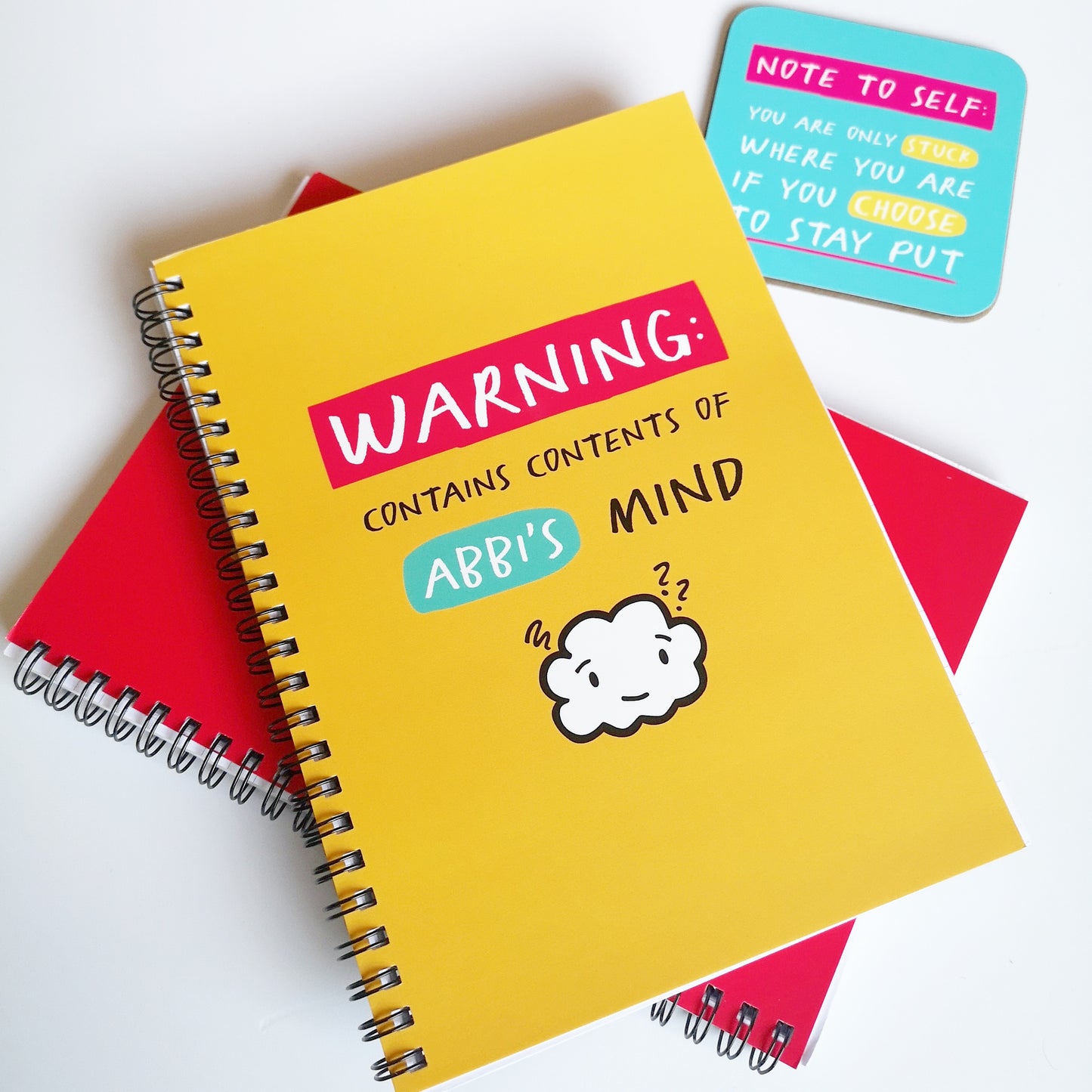 Personalised "Warning Contents of Mind" A5 Notebook