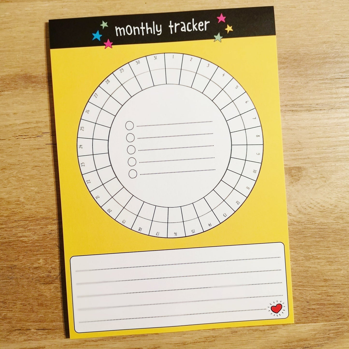 Monthly Tracker A5 notepad