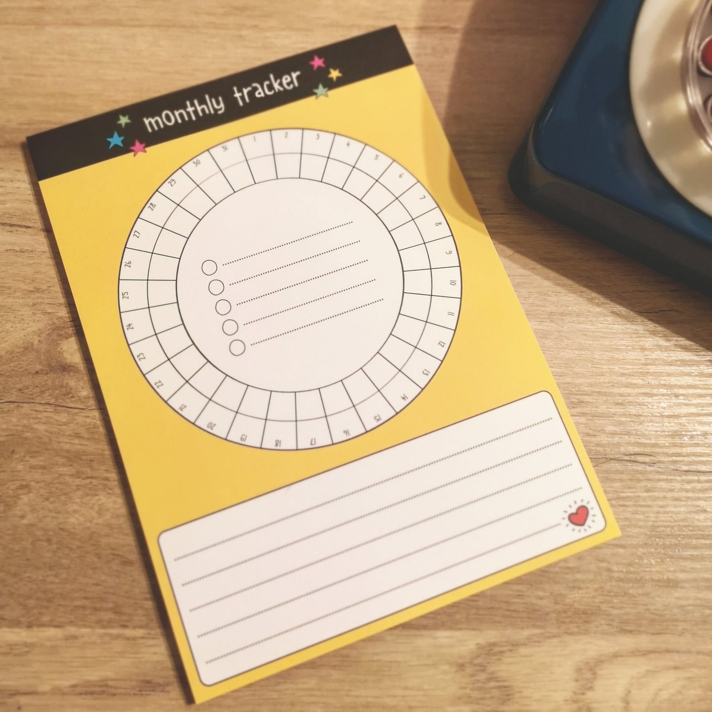 Monthly Tracker A5 notepad