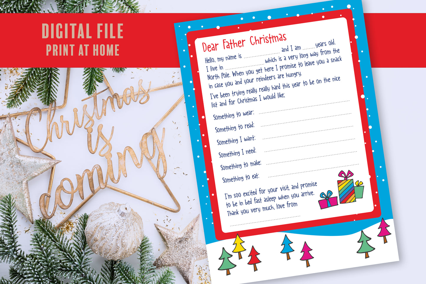 Letter to Santa - Digital Download Printable