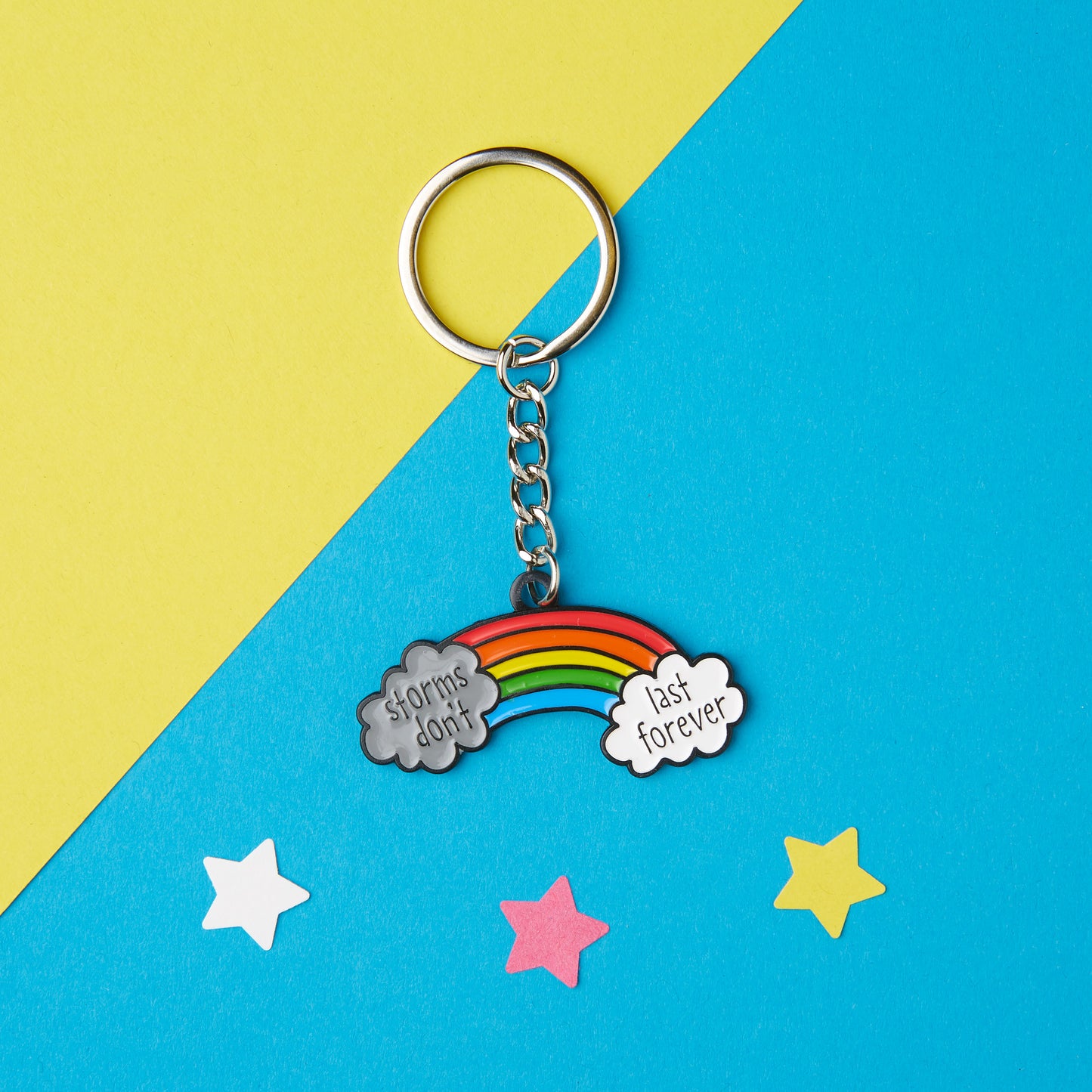 Storms Don't Last Forever enamel keyring