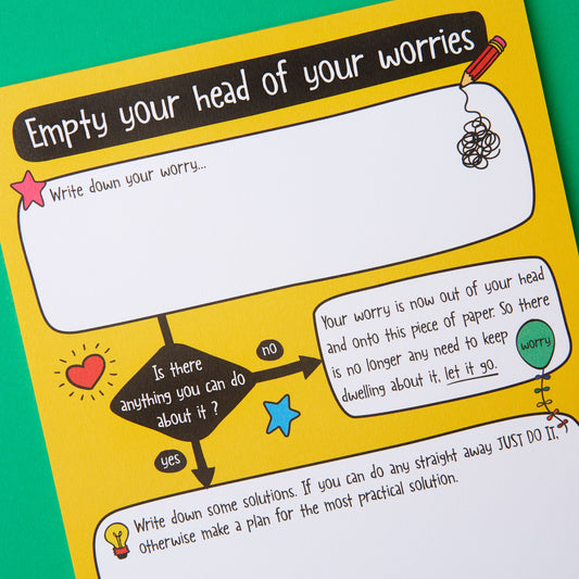 Empty your head of worries A5 notepad