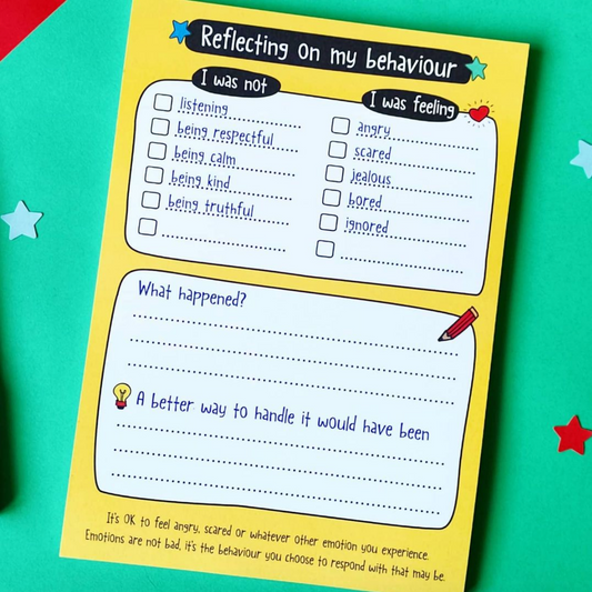 Reflect on your behaviour A5 notepad