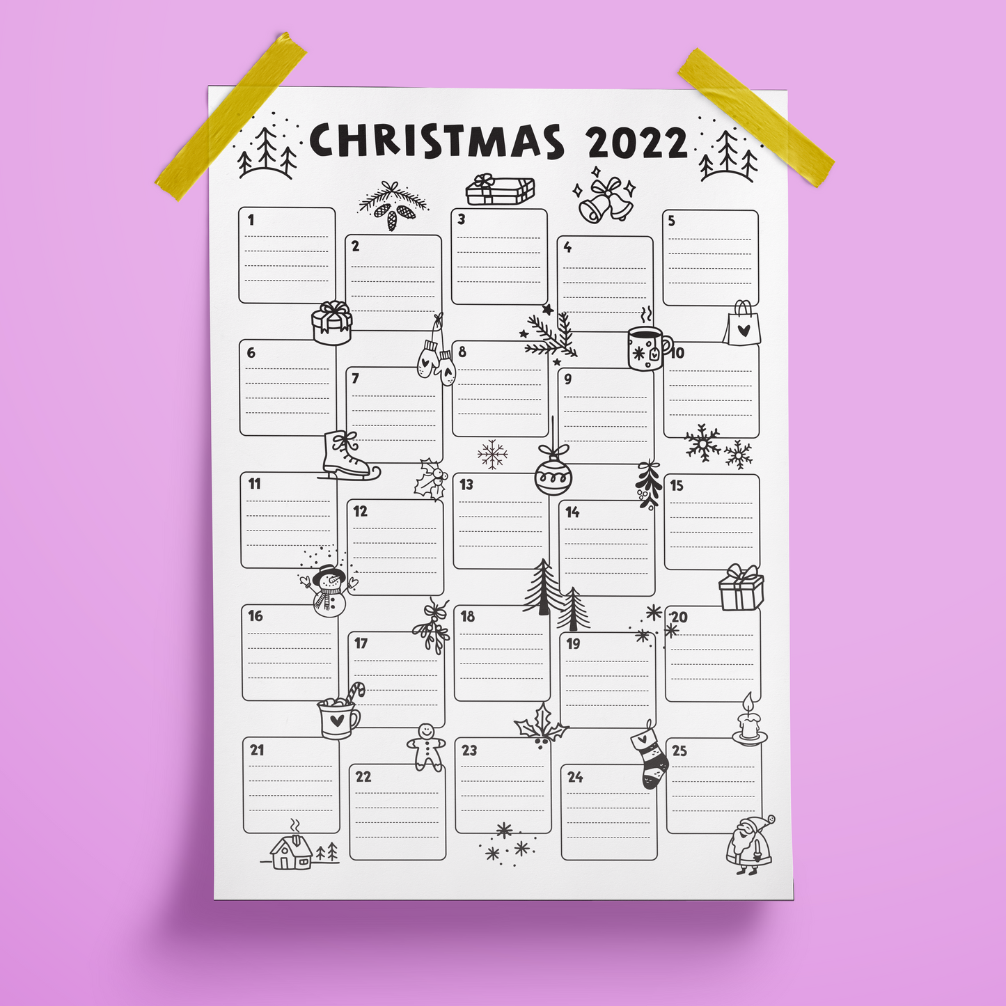 Countdown to Christmas A3 poster