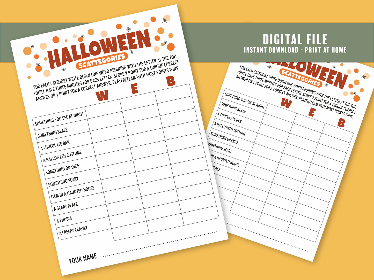 Halloween Family Games Bundle - Digital Download Printables