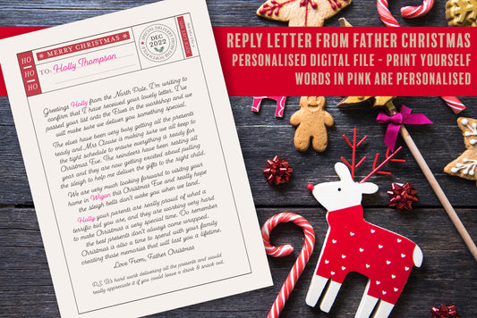 Personalised Reply Letter from Santa - DIGITAL FILE ONLY