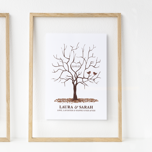 Personalised Wedding Fingerprint Tree Print