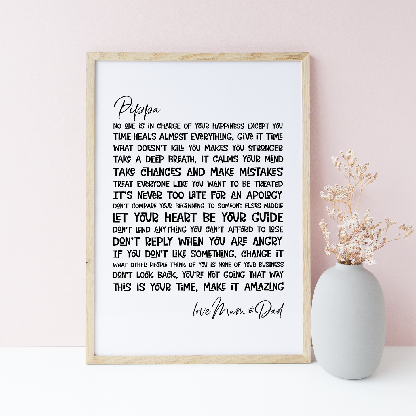 Wise Words Personalised Print